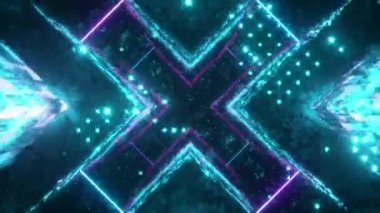 Teknolojik siber uzayda uçmak. Bilim kurgu uzay gemisi tüneli. Fütürist teknoloji, teknoloji unvanı ve geçmişi için soyut, kusursuz VJ. İnternet için hareket grafiği, hız. Kusursuz 3B döngü oluşturucu