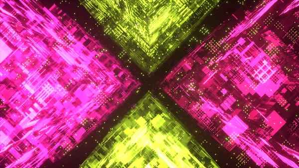 Vliegen Technologische Cyberruimte Sci Ruimteschip Tunnel Futuristische Technologie Abstracte Naadloze — Stockfoto