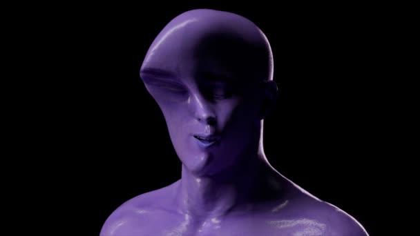 Lustige 3D-Animation eines faltigen weichen Gesichts. Das menschliche Gesicht ist zerknittert. Ruhe- und Entspannungskonzept. 3D-Darstellung der nahtlosen Schleife — Stockvideo