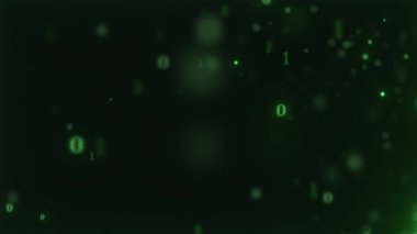 Karanlık bir arka planda DNA 'nın üç boyutlu soyut animasyonu. Hologram mavi parlayan DNA çift sarmallı ikili kod bulutu. Bilim ve tıp kavramları. Kusursuz döngü arkaplanı.