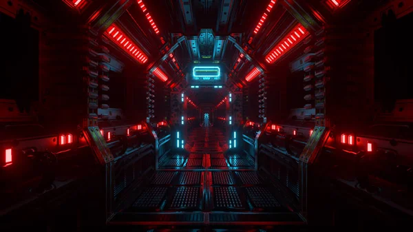 Flug Raumschifftunnel Science Fiction Raumschiffkorridor Futuristische Technologie Abstrahiert Nahtlose Für — Stockfoto