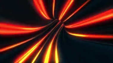 Zamanda ve uzayda bir solucan deliği, bilim kurguda bükülüyor. Renkli yıldızlar arasında hiper uzayda soyut bir sıçrama. Mavi-mor veri tünelinde uçuyor. Kusursuz döngü, 3 boyutlu animasyon