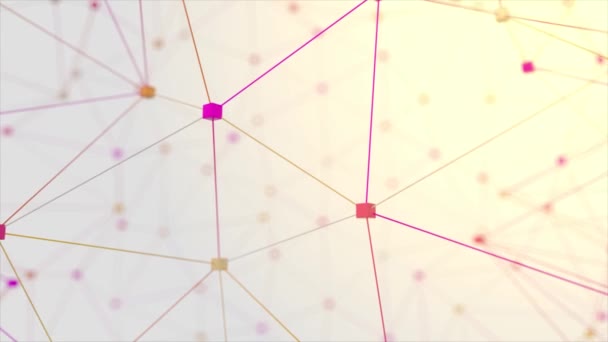 Network animation connected cube on white background. Seamless loop 4K — Stock Video