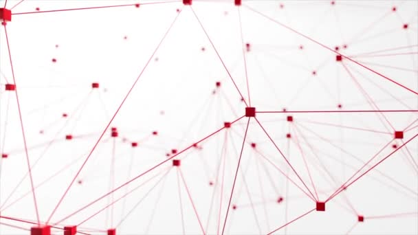 Netwerk animatie verbonden kubus op witte achtergrond. Naadloze lus 4K — Stockvideo