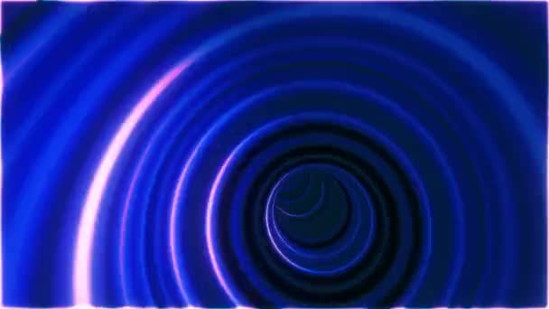 Tunel czasoprzestrzenny, wypaczający science fiction. Abstrakcyjny skok w przestrzeń wśród kolorowych gwiazd. Lecąc przez niebiesko-fioletowy tunel danych. Płynna pętla, animacja 3D — Wideo stockowe
