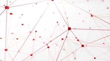 Beyaz arkaplanda ağa bağlı animasyon küpü. 3d illüstrasyon