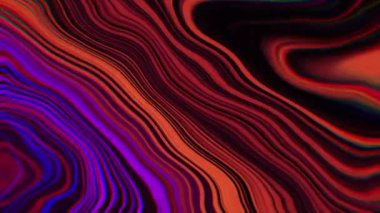 Sıvı fraktal arkaplan. Psikedelik yağ lekeleri ve lekeler koyu bir arka planda karışıyor. Kusursuz bir döngünün 3d animasyonu