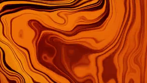 Flüssiger fraktaler Hintergrund. Psychedelische Ölstreifen und Flecken verschmelzen vor einem dunklen Hintergrund. 3D-Animation einer nahtlosen Schleife — Stockvideo
