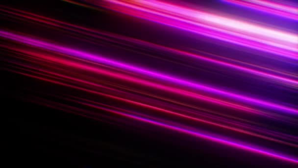 Abstraktní fraktální neonové pozadí jasných čar. Žhnoucí pruhy. 3D animace bezešvé smyčky — Stock video