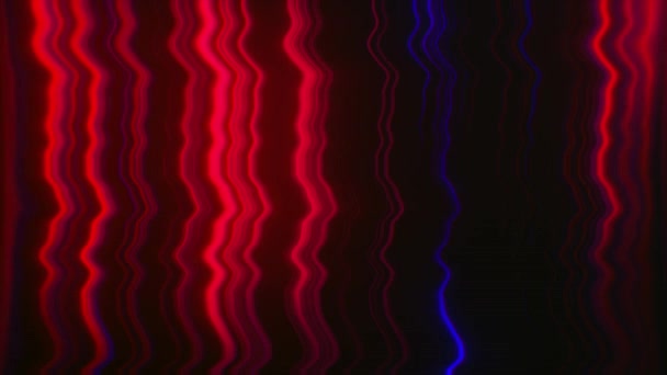 Astratto sfondo frattale al neon di linee luminose. Strisce luminose. Animazione 3D di un loop senza soluzione di continuità — Video Stock