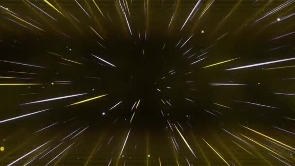 Hyperspace sprong in de ruimte met een raster. De snelheid van het licht. Licht van de voorbijgaande sterren. 3d animatie van een naadloze lus. — Stockvideo