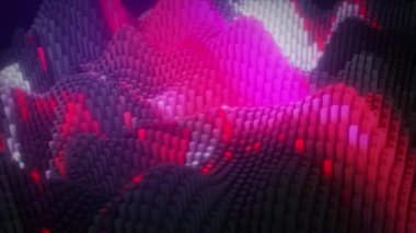 Rastgele hareket eden soyut renkli kübik yüzey. Bilgisayar destekli arka plan. 3d canlandırma