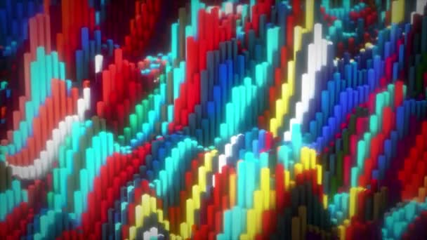 Astratto colorato superficie cubica in movimento casuale. Sfondo generato dal computer. Animazione 3d — Video Stock