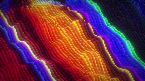 Superfície cúbica colorida abstrata em movimento aleatório. Fundo gerado por computador. animação 3d — Vídeo de Stock