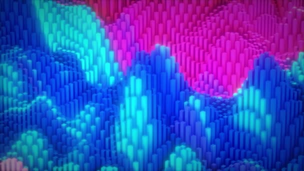 Superfície cúbica colorida abstrata em movimento aleatório. Fundo gerado por computador. animação 3d — Vídeo de Stock