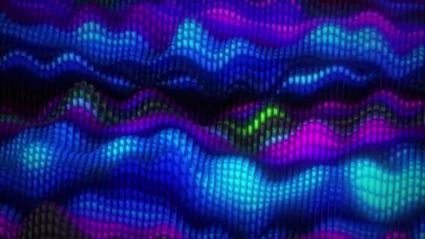Abstraktní barevný krychlový povrch v náhodném pohybu. Počítač vytvořil pozadí. 3D animace — Stock video
