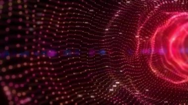 Fütürist matrisli 3D Büyük Veri Dijital tünel karesi. Teknolojik ve ilgili hareket arkaplanı.