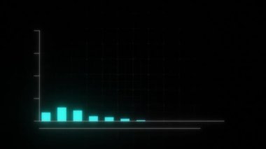 Yükselen çubuk grafiğinin güzel animasyonu. ultra HD 4K