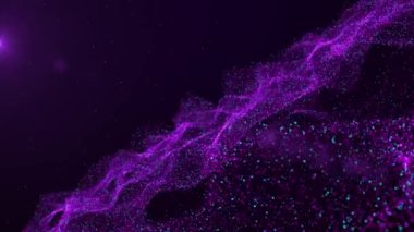 Karanlık Alan Arkaplanındaki Renkli Patlama Parçacıkları. İzole edilmiş Parlak Su Sıçratma Ses Dalgaları. Makro Radial Görsel Efekt Karışık Boya Patlaması. Soyut 3d Sanat