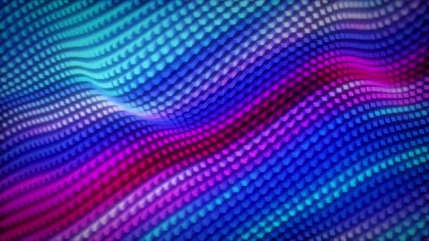Abstract colorful cubic surface in random motion. Computer generated background. 3d animation — Stock Video