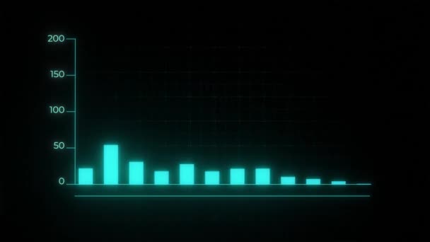 상승하는 막대 그래프의 아름다운 애니메이션. 초 HD 4K — 비디오