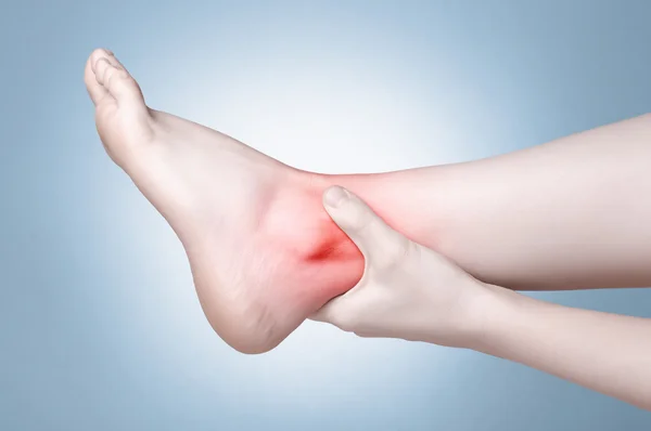 Female foot with ankle pain — Stock Photo, Image