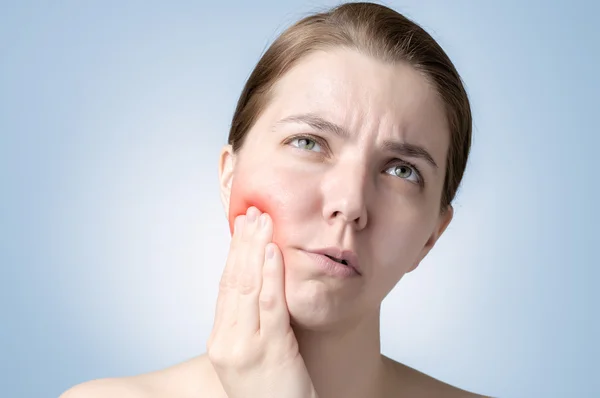 Frau mit Zahnschmerzen — Stockfoto
