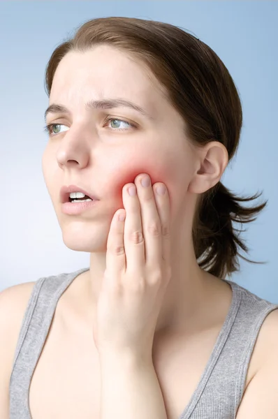 Femme avec mal de dents — Photo