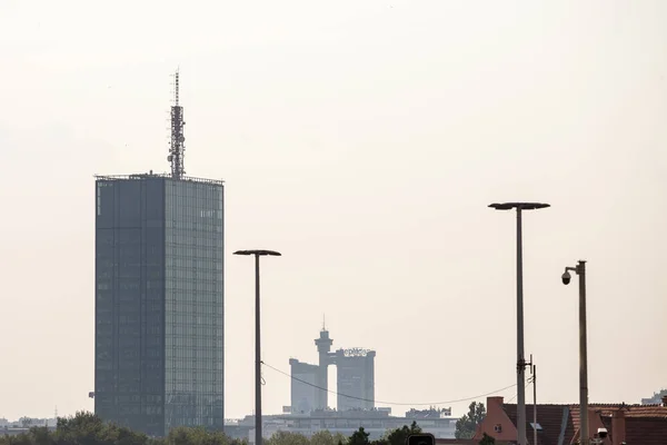 Belgrade Serbia August 2018 Skyline Panorama Nový Bělehrad Novi Beograd — Stock fotografie