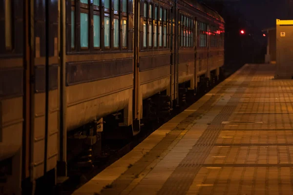 Selective Blur Doors Suburban Train Commuter Train Station Belgrade Serbia — Foto de Stock