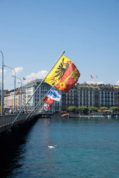 Ginebra Suiza Junio 2017 Bandera Del Cantón Ginebra Cantón Ginebra — Foto de Stock