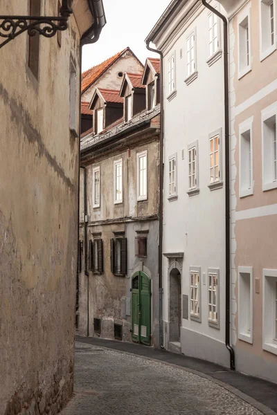 Studentovska Ulica Street Empedrado Pintoresco Vacío Medieval Estrecha Calle Por —  Fotos de Stock