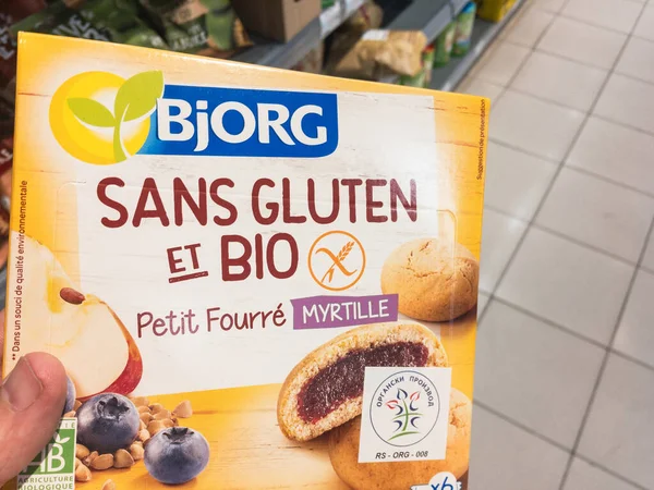 Belgrade Serbia July 2021 Bjorg France Logo Organic Gluten Free — Stock Photo, Image