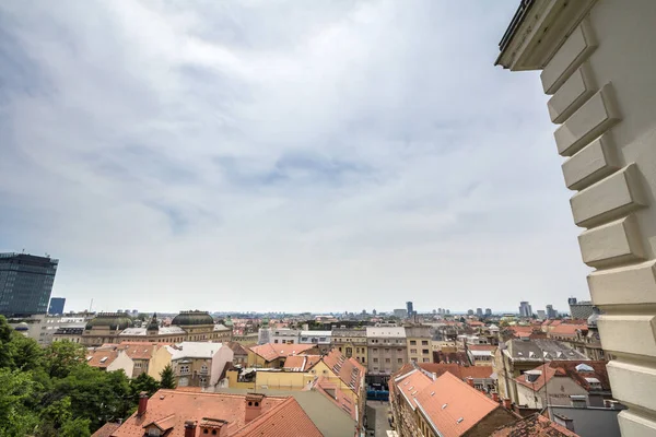 Zagreb Croatia Junho 2021 Vista Aérea Centro Cidade Cidade Baixa — Fotografia de Stock