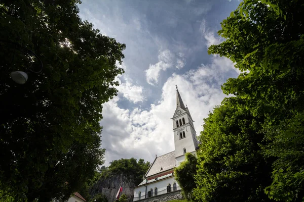 Die Kirche Sankt Martin Oder Cerkev Svetog Martina Von Bled — Stockfoto