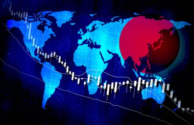 Japonya Ekonomi Küresel Piyasa Arkaplan Tasarımı Grafik Resimleri
