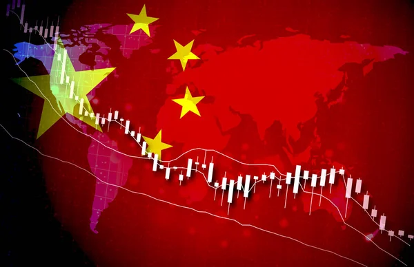 Kína Gazdaság Globális Piaci Háttér Design Chart Anyag Grafikon Illusztráció — Stock Fotó