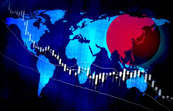 日本経済世界市場背景デザイン図素材グラフイラスト画像 — ストック写真