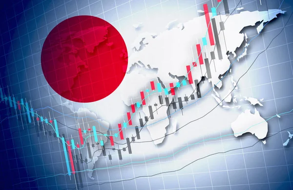 Japan Economy Global Market Background Design Chart Material Graph Illustration — Stock Photo, Image