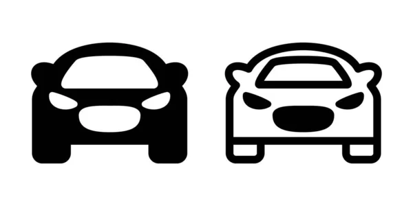 Автомобиль Новый Автомобиль Подержанный Автомобиль Передний Вектор Иконки Иллюстрационный Набор — стоковый вектор