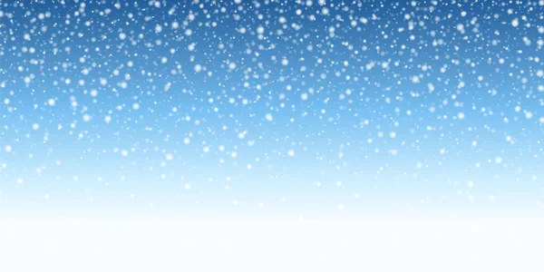 雪とクリスマス ブルーの背景 — ストックベクタ