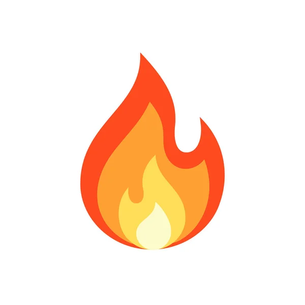 Simple Vector Flame Icon Flat Style — Stock Vector