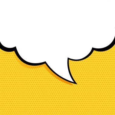 Pop Art Stili Konuşma Balonu. Vektör illüstrasyonu