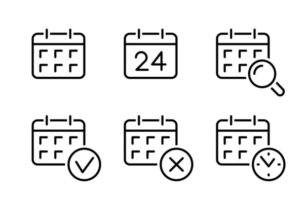Kolekcja Ikon Kalendarza Zestaw Symboli Kalendarza Spotkanie Ikoną Terminy Zarządzanie — Wektor stockowy