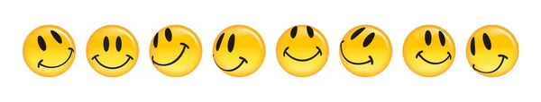 Emoji Smile Set Smiley Happy Face Vector Illustration — Stock Vector