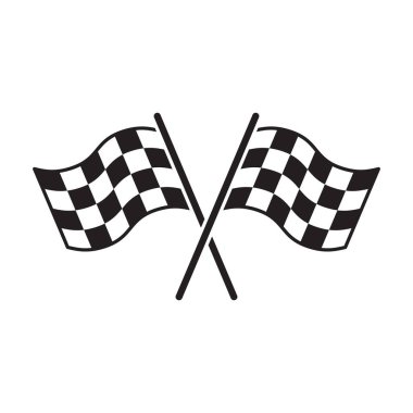 Çaprazlanmış iki kareli bayrak. Vektör illüstrasyonu