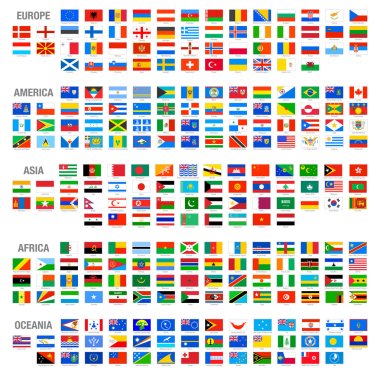 vektör dünya ülke bayrakları kümesi