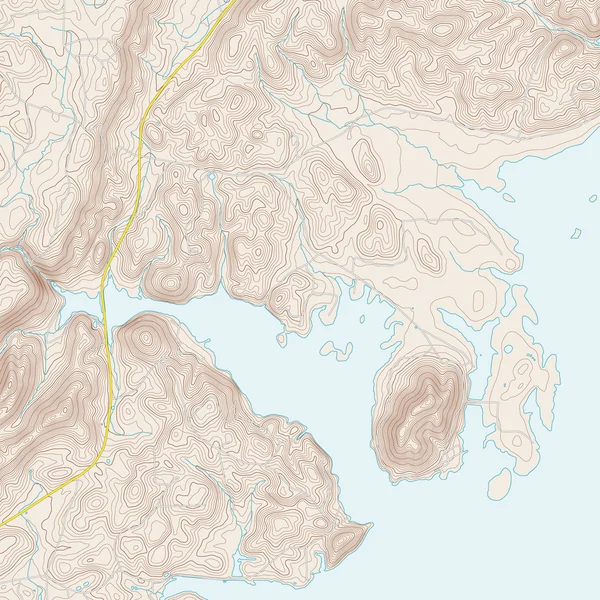 Mappa topografica costiera — Vettoriale Stock