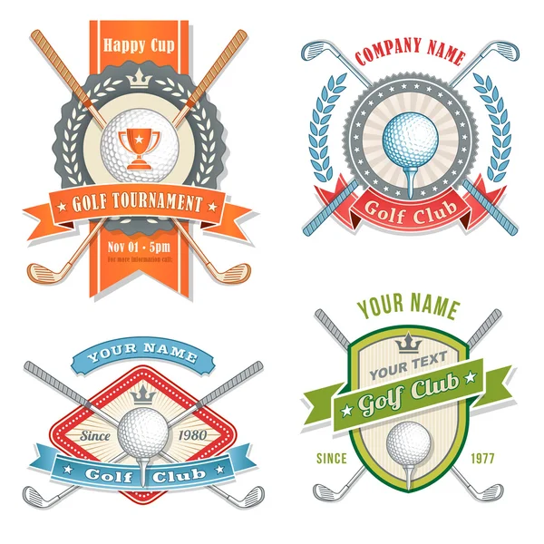 Golf Club Logos — Stock Vector