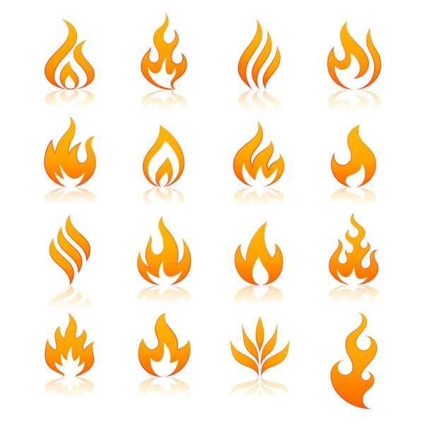 Feuer-Vektor-Symbole — Stockvektor